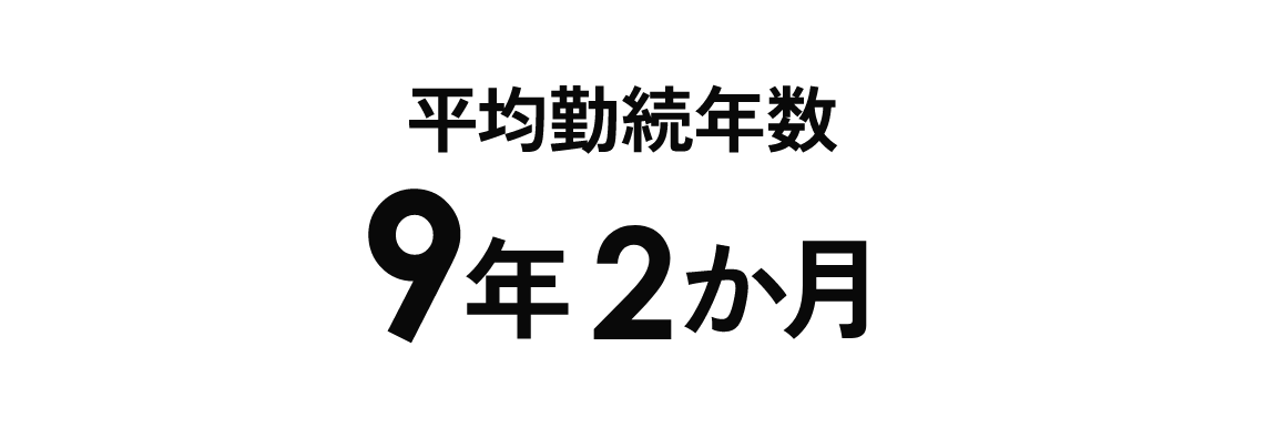 平均勤続年数9年2か月
